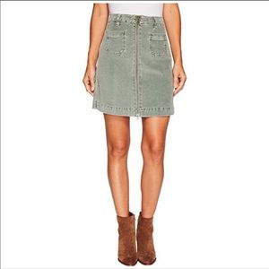 Khaki Green Corduroy Skirt
